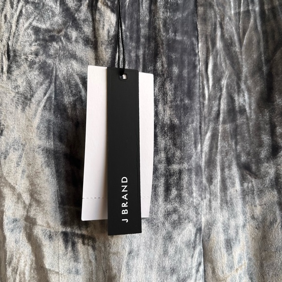 J Brand Crushed Velvet Silk Pull On Pants in Dark Whistle - Picture 4 of 8